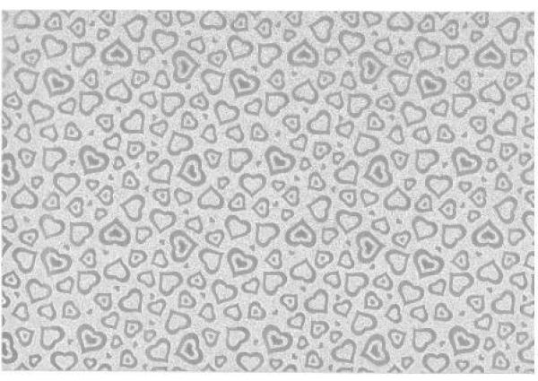 Glitzerkarton 50x70cm (250g/m) ""Silberne Herzen"" 5 Bögen""